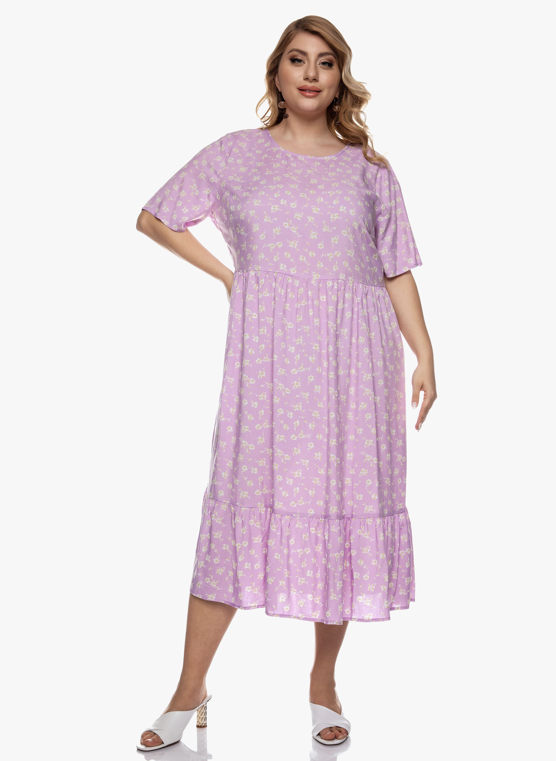 Φόρεμα Βισκόζης Ροζ Φλοράλ ΜΕΓΑΛΑ ΜΕΓΕΘΗ ΦΟΡΕΜΑΤΑ > CASUAL