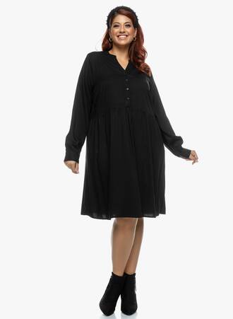 Φόρεμα Μαύρο με V Λαιμόκοψη Maniags