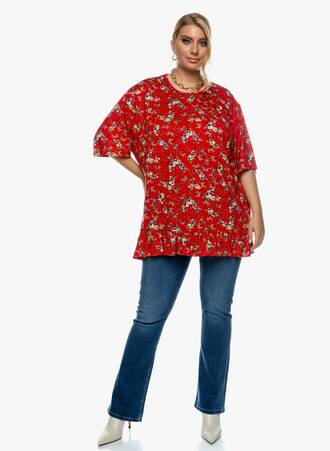 Βαμβακερή Μπλούζα με Βολάν Κόκκινη Φλοραλ 2021_09_27_Maniagz_studio1655 Maniags