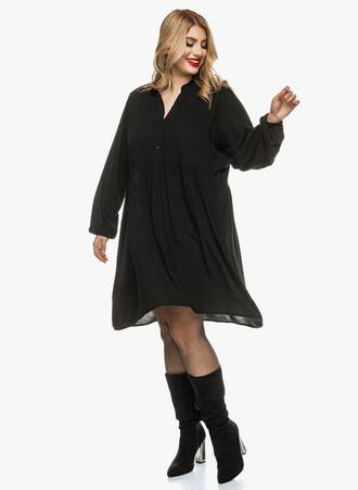 Φόρεμα Μαύρο με Λεπτομέρειες Δαντέλας 2021_11_22-Maniags2745 Maniags