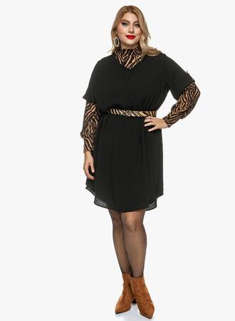 Φόρεμα Μαύρο Κοντομάνικο 2021_11_22-Maniags2763 Maniags