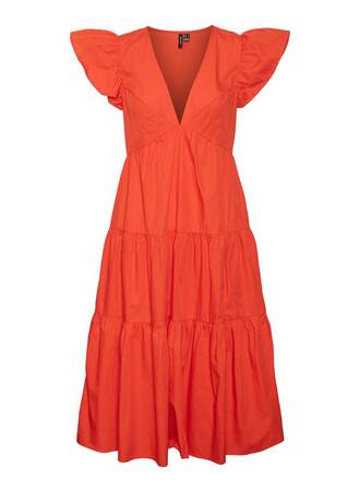 Φόρεμα Πορτοκαλί Ποπλίνα Maniags