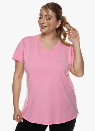 Βαμβακερό T-shirt Ροζ Maniags