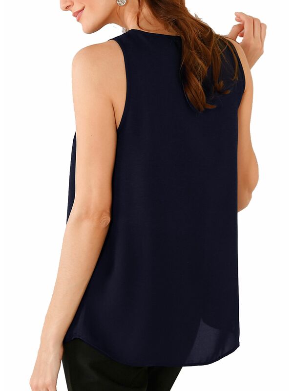 Navy Cami Top με Δαντέλα στο Ντεκολτέ TP7729-NAVY-03 Maniags