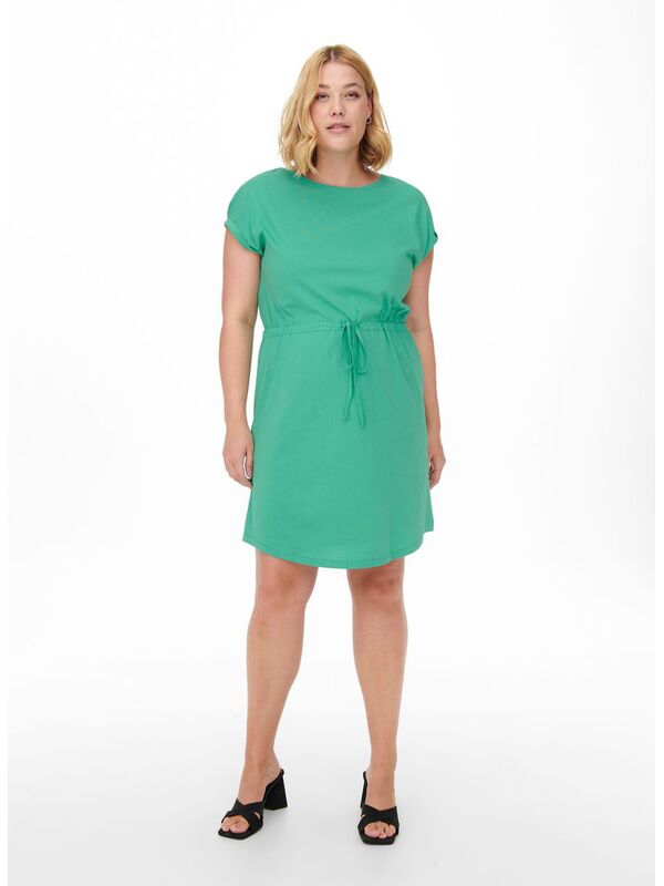 Κοντομάνικο Φόρεμα Πράσινο με Ζωνάκι Maniags