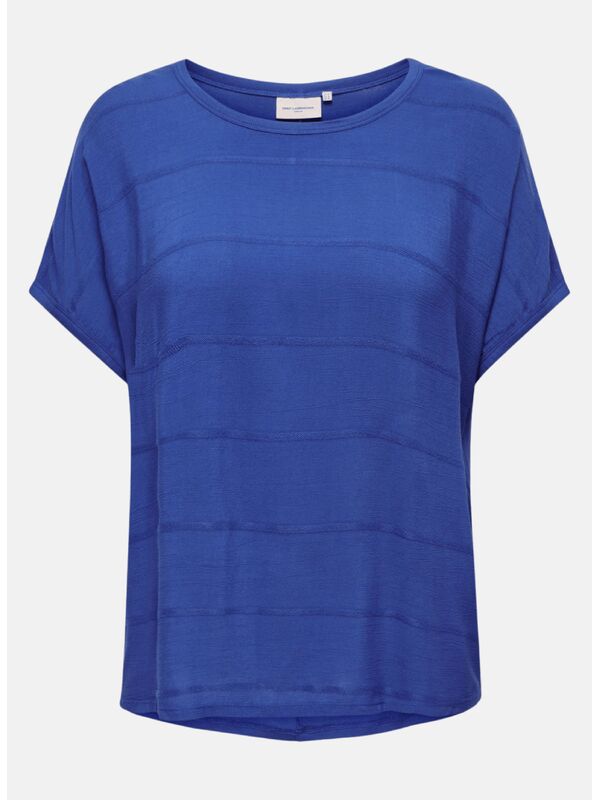 T-shirt με Στρογγυλή Λαιμόκοψη Μπλε Maniags