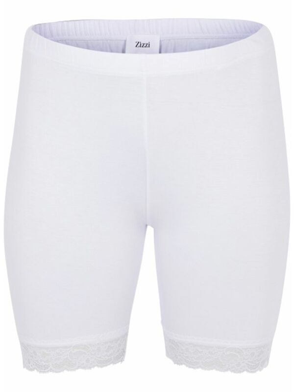 Άσπρο Shorts με Δαντέλα στο Τελείωμα Maniags