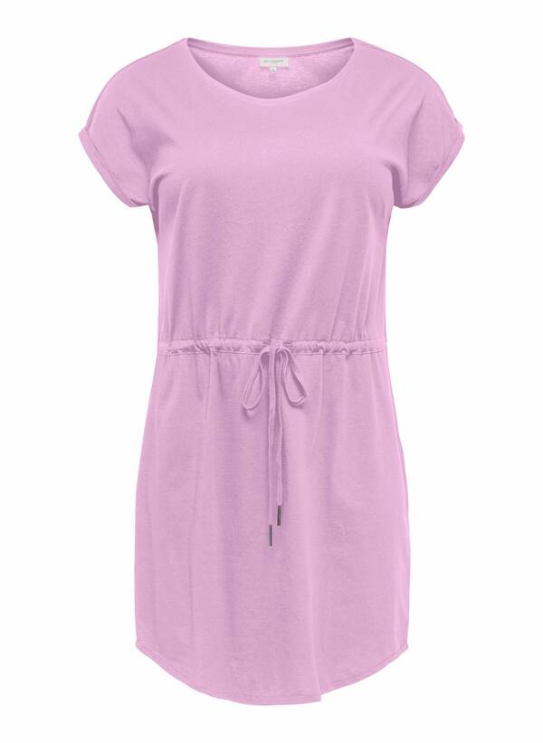 Κοντομάνικο Φόρεμα Ροζ με Ζωνάκι 15200394_Black_006_ProductLarge Maniags