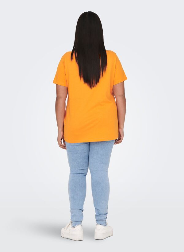 T-shirt Ανοιχτό Πορτοκαλί only-regularfitv-halst-shirt-orange__3__ts4v-tn Maniags