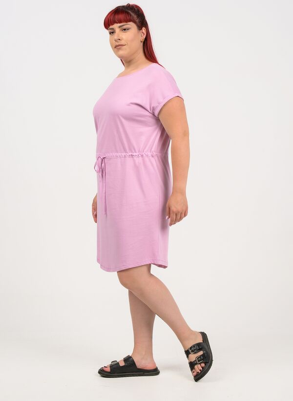 Κοντομάνικο Φόρεμα Ροζ με Ζωνάκι ROUXA_X6367_n4lf-fa Maniags