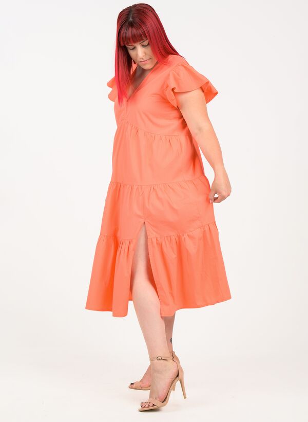 Φόρεμα Κοραλί Ποπλίνα ROUXA_X6418 Maniags