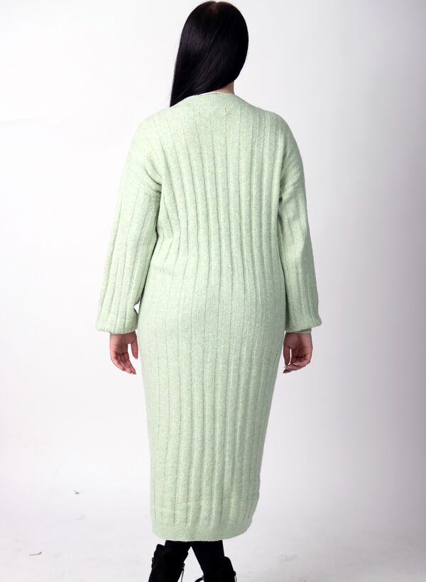 Πλεκτό Φόρεμα με V Λαιμόκοψη Φυστικί Untitled-1ω Maniags